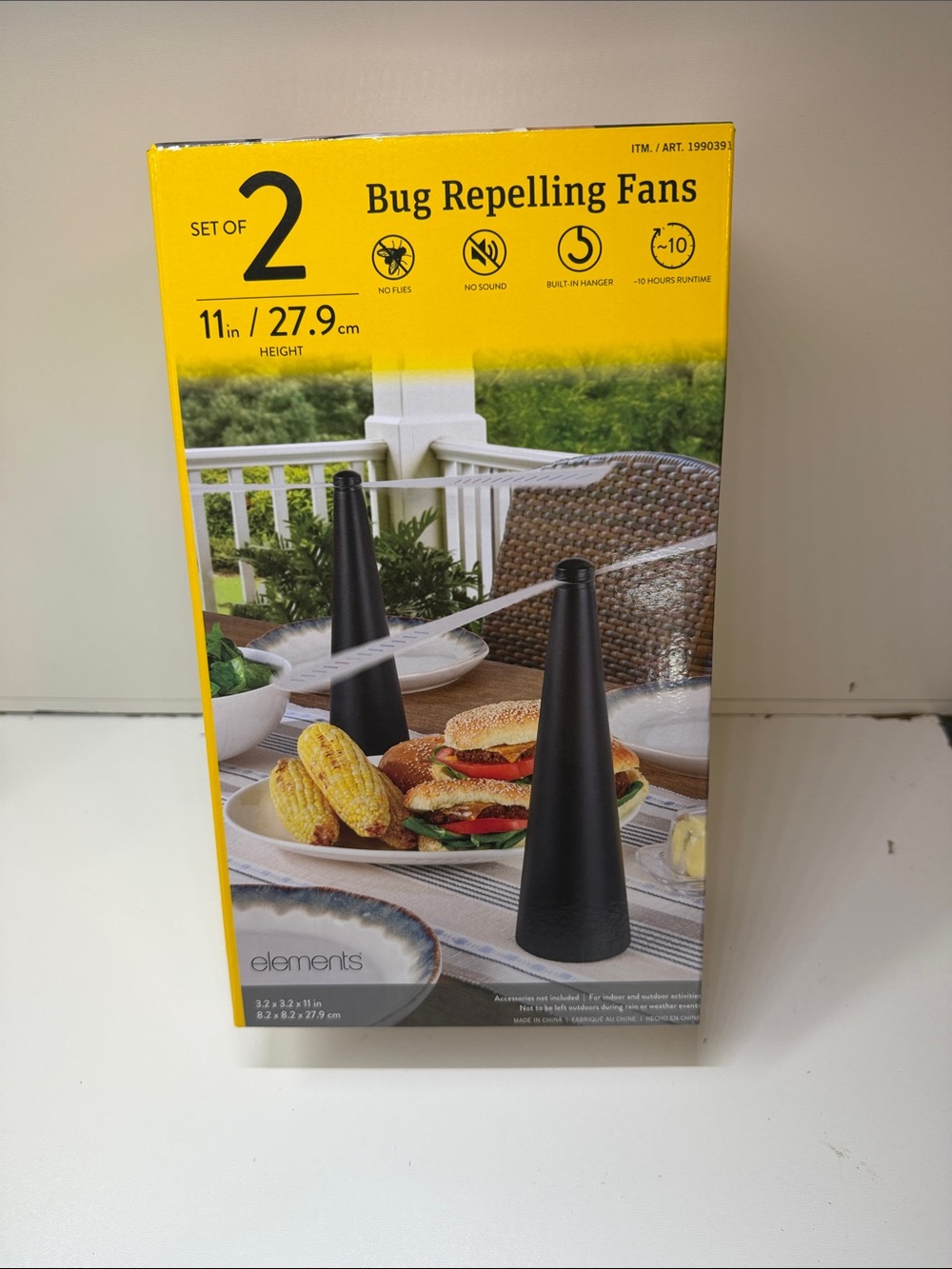Element Bug Repelling Fans Set of 2 - Black and Yellow Packaging